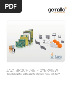 Java Brochure - Overview: Gemalto Simplifies and Speeds The Internet of Things With Java