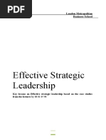 Effective Strategic Leadership: London Metropolitan Business School