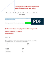 Test Bank For Leadership Theory Application and Skill Development 6th Edition Lussier and Achua