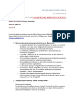 Secc 01. Cuestionario Sobre Manierismo Barroco y Rococo. Marielyn Abreu 100412672