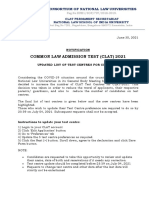 Common Law Admission Test (Clat) 2021: Consortium of National Law Universities