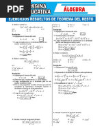 Ejercicios Resueltos de Teorema Del Resto Pagina Educativa