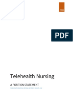 Telehealth Nursing: A Position Statement