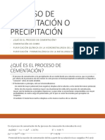 Proceso de Cementación o Precipitación