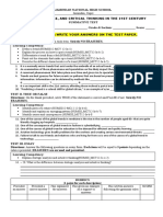 Trends, Networks, and Critical Thinking in The 21St Century: Summative Test Name: Grade & Section: Score