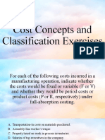 Cost Concepts and Classification Exercise