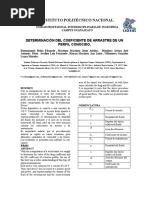 Instituto Politécnico Nacional: Determinación Del Coeficiente de Arrastre de Un Perfil Conocido