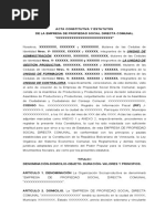 Acta Constitutiva Estatutaria para Empresas de Propiedad Social Directa Comunal