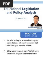 Educational Legislation and Policy Analysis