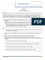 Institutional Review Board: Appendix C: Waiver of Consent Request Project Title