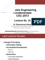 Software Engineering Fundamentals CSC-2073: Lecture No. 33