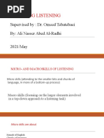 Assessing Listening: Supervised By: Dr. Omeed Tebatebaei By: Ali Nasser Abed Al-Radhi 2021/may