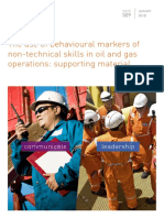 The Use of Behavioural Markers of Non-Technical Skills in Oil and Gas Operations: Supporting Material