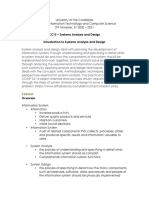 Lesson: CC13 - Systems Analysis and Design Introduction To Systems Analysis and Design