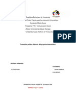 Transición Política Génesis Del Proyecto Democrático