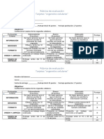 Rúbrica Evaluación - Tarjetas Organelos Celulares 8°