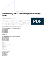 Biochemistry - MCQ On Carbohydrate Chemistry Part 1