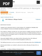 Tender - Construction of Pit Latrines in Kazungula District: Closes: July 9, 2021