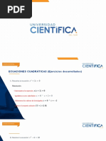 Visualización de PPT Con Ejercicios Desarrollados (Ecuaciones Cuadráticas)