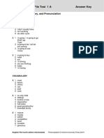 File Test 1 A Answer Key: Grammar, Vocabulary, and Pronunciation