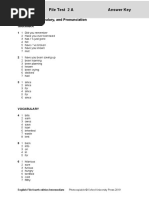 File Test 2 A Answer Key: Grammar, Vocabulary, and Pronunciation