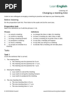 LearnEnglish Listening A2 Changing Meeting Time