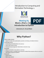 Meeting3-Block 1-Part 2-Introduction To Python