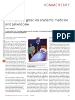 The Impact of Greed On Academic Medicine and Patient Care