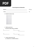 Prueba Diagnostica Matemática Segundo Básico