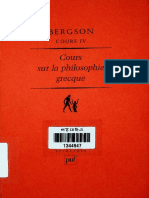 Henri Bergson - Cours Sur La Philosophie Grecque - Cours IV (1998, Presses Universitaires de France)