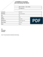 Government of Telangana Rapid Covid Antigen Test Report: Date and Time of Reporting Sample ID