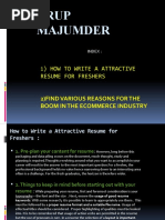 Arup Majumder:) How To Write A Attractive Resume For Freshers