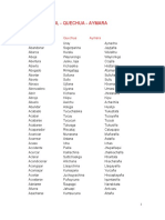 Vocabulario Español, Quechua y Aymara