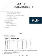 Unit - III Subsystem Design - I: Adders