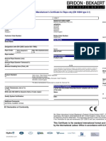 EC Declaration of Conformity and Manufacturer's Certificate For Rope Only (EN 10204 Type 3.1)