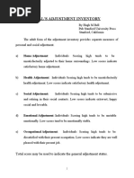 Bell's Adjustment Scoring