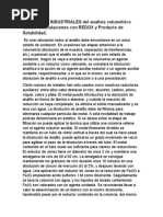 Aplicaciones INDUSTRIALES Del Análisis Volumétrico Basado en Titulaciones Con REDOX y Producto de Solubilidad
