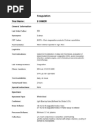 Lab Dept: Coagulation Test Name: D Dimer: General Information