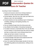 Swami Vivekananda's Quotes On Guru or Teacher