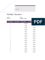 Monthly Timesheet Template - Google Sheets