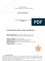 Actividad de Aprendizaje Cuadro Comparativo Medios de Trasporte