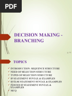 Decision Making IF - ELSE