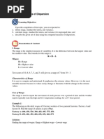 Topic 3 Measures of Dispersion