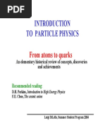 Introduction To Particle Physics From Atoms To Quarks