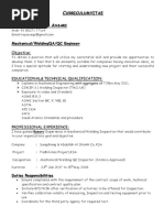 Mech Welding QA QC CV