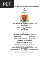Vehical Starting System Using Finger Print