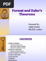 Fermat and Euler's Theorems