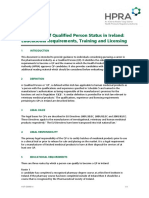 Guide To: Attainment of Qualified Person Status in Ireland: Educational Requirements, Training and Licensing