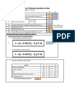 Insulation Thickness Calculation of Pipe: T T T T Input Required