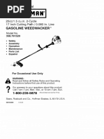 Instruction Manual: 25cc/1.5 Cu - In. 2-Cycle 17 Inch Cutting Path / 0.080 In. Line Gasoline Weedwaoker ®